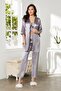 Satin 3-Piece Women's Pajama Set - 2075 Royal - 2