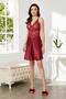 Satin Lace Women's Nightgown - 850 Burgundy - 2
