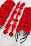 Red Bridesmaid Bracelet 5 Pieces, Bridesmaid Crown (Plastic) 5 Pieces, Bachelorette Party, 10 Piece Set