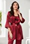 Satin 3-Piece Women's Pajama Set - 2075
