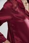Satin Lace Women's Pajama Set - 1438 Claret Red - 4