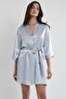 Satin Women's Dressing Gown - 1010 Mist