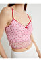 Tulle Cherry Printed Crop Top - Thin Straps - 6