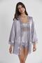 Satin Lace 3-Piece Women's Dressing Gown Set 2490 Royal - 3