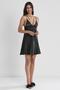 Satin Lace Women's Nightgown - 640 Black - 2