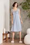 Combed Cotton Lace Women's Nightgown and Dressing Gown Set - 4005 Mist - 2