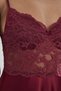Satin Lace Women's Nightgown and Dressing Gown Set - 4265 Burgundy - 6