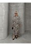 Leopard Print Side Slit Oversize Dress Brown 9262-E - 4