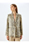 Black Patterned Women's Jacket 5Wak50140Uw - 3