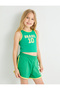 Crop Athlete Sport Themed Crew Neck Color Blocked Cotton