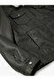 Faux Leather Jacket Collar Sheepskin Pocket Zippered Lined Slim Fit - 7
