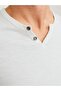 Jack Jones Tişört Split Neck 12164972-CLD - 3