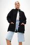 Women's Black Stand Collar Gold Button Detailed Bag Pocket Ribbed Inside Knitted Jacket Alc-X13110 - 2