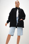 Women's Black Stand Collar Gold Button Detailed Bag Pocket Ribbed Inside Knitted Jacket Alc-X13110 - 4