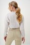 Women's Ecru Crew Neck Knitwear Crop Thick Sweater Alc-X13135 - 4