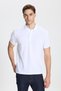 Pack of 2 Non-Shrinkable Cotton Fabric Slim Fit Slim Fit Men's White Uncurlable Polo Collar T-Shirts - 3