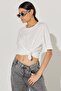 Crew Neck Ecru Women's T-shirt L231308102