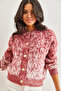 Women's Burgundy Soft Textured Thick Cardigan in Gradient Hrk- 19000274 - 5