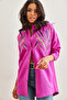 Women's Fuchsia Sequined Wool Effect Oversize Winter Shirt Gml- 19001157 - 5