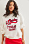 Women's Ecru Sunday Appliqued Raised Sweatshirt Swt- 19000693 - 3