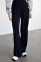 Lacivert Wide Leg/Rahat Kesim Yüksek Bel Esnek Pantolon TWOSS23PL00129 - 4