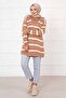 Zipper Detailed Striped Tunic Ten - 4