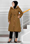 Ayla Tunnel Arched Hijab Coat Brown - 3