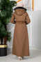 Eflin Hooded Hijab Coat Brown - 6