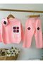 Girl's Lace Motif 3-Piece Knitwear Set with Hair Band - 2