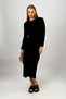 Women's Summer Long Sleeve Viscose Midi Size Crew Neck Dress Black - 4