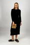 Women's Summer Long Sleeve Viscose Midi Size Crew Neck Dress Black - 2