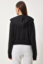 Hooded Zippered Sweatshirt Black Low0019 - 6