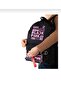 Black Pink Written Logo Printed Black Backpack with Chain Zipper and Piercing