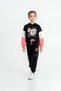 Super Girl Printed Hooded Crop Top Girl's Tracksuit Set - 3