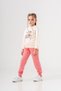 Happy Girl Printed Hooded Girls' Top and Bottom Tracksuit Set