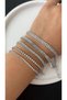 Zircon Stone Waterway Medium Thick Bracelet - Non-tarnish Silver Colored, Anti-allergic - 3