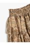 Skirt with Ruffles, Tiered Waist, Elastic Waist, Twist Detail - 3