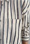 Women's Striped Single Pocket Loose 25% Linen 75% Cotton Oversize Shirt (Buy 1 Size Small) - 3