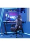 Gaming Office, Computer Chair PC Chair with Massage Lumbar Support (Black and White) - 2