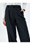Pleat Detailed Wide Leg Fabric Trousers - 5