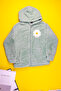 Warm Green Plush Jacket for Kids, Flower Motif - 2