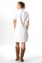 Short Sleeve Gizem Half-Neck Autumn and Winter Elastic Midi Length Double Muslin Dress White Byz - 2