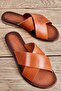 Tan Genuine Leather Women's Slippers K04685162003