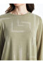 Crew Neck Patterned Women's Blouse - 3