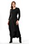 Long Sleeve Atlas Autumn and Winter Asymmetrical Cut Authentic Long Combed Cotton Viscose Dress Gray Gray