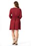 Long Sleeve Life Tied Autumn and Winter Embroidered Authentic Short Combed Viscose Dress Burgundy Brd - 3