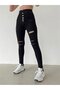 Women's 5-Button V Detail Waist Ripped Jeans - 5