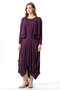 Long Sleeve Atlas Autumn and Winter Asymmetric Cut Authentic Long Combed Cotton Viscose Dress Plum Mrd - 5