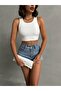 Women's Ecru Scuba Halter Neck Crop Top