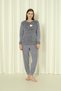 Fwn 04-3309 Plush Welsoft Fleece Winter Soft Heart Cat Women's Pajamas Set - 2
